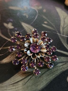 Vintage MCM Floral Cluster Starburst Brooch